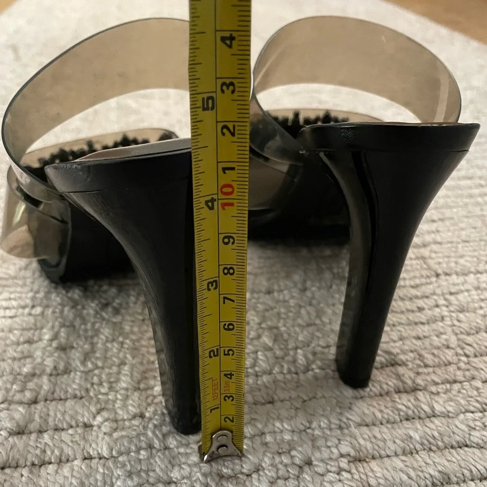 Karl Lagerfeld Black and Clear Heel, Size 10 - Picture 8 of 8